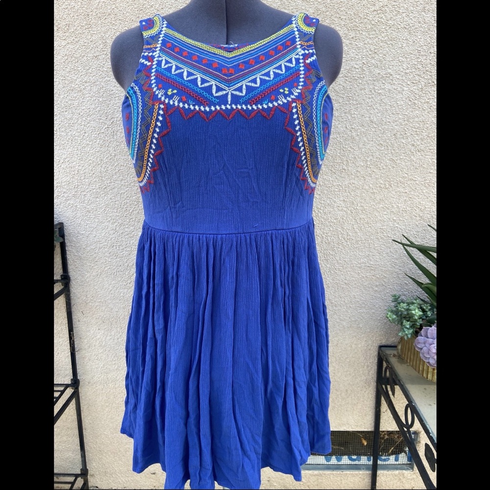 Royal Blue embroidered dress